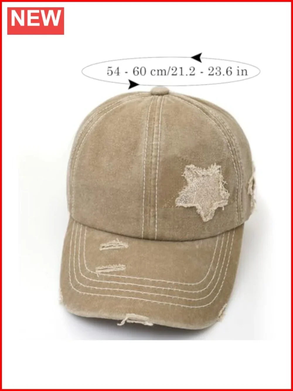 Women's High Ponytail Baseball Cap with Adjustable Velcro Closure